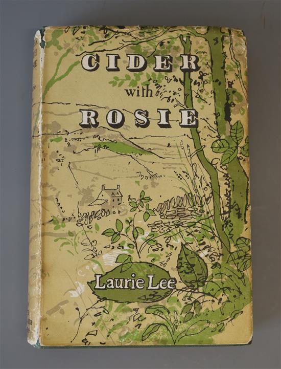 Lee, Laurie - Cider With Rosie, 1st edition, 1st impression, (mentioning the fire at the Piano Works, p.272), an unclipped dj, designed